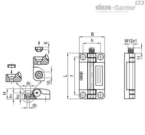 8-pinowa wtyczka, wyjście od góry | Elesa+Ganter